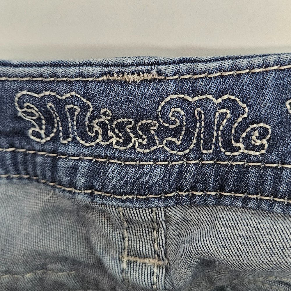 Miss Me Mid-Rise Easy Skinny Fleur De Lis Embellished Pocket Jean 27 JE8295ESR - Picture 9 of 12
